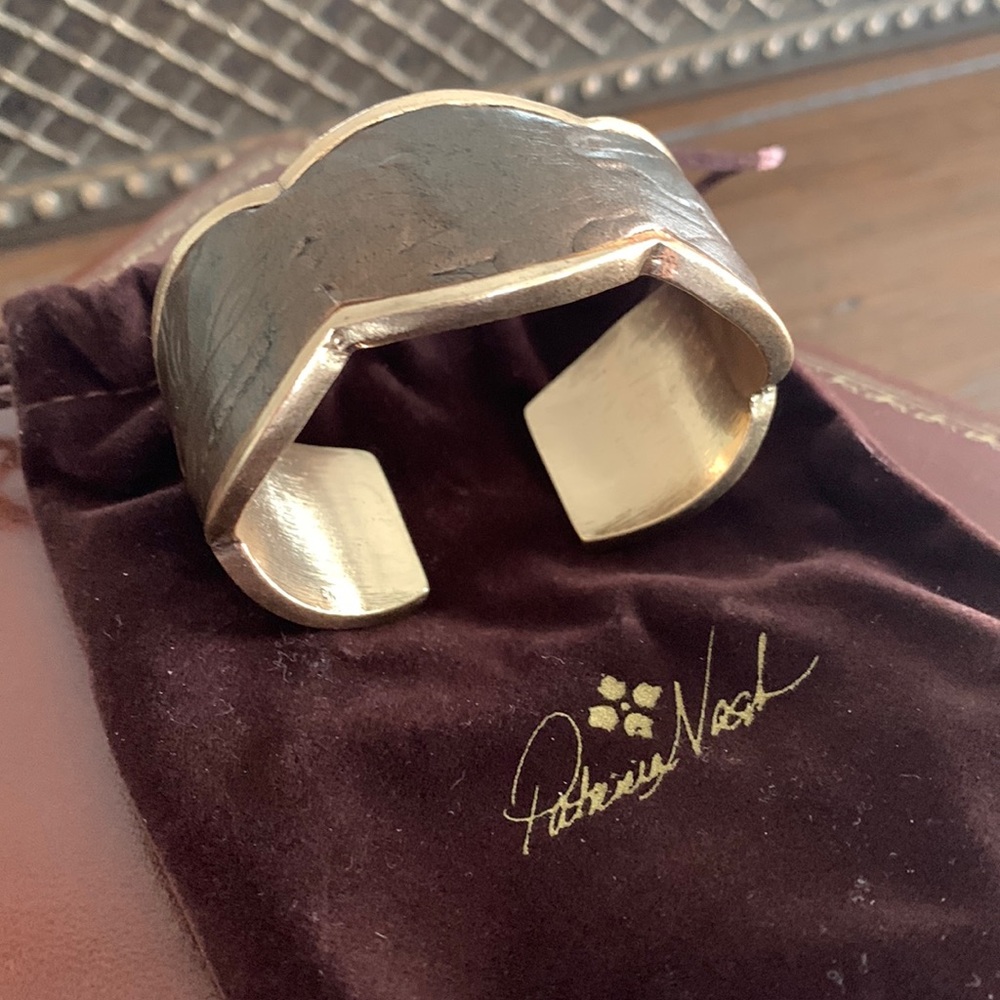 New Patricia Nash gold & brown leather cuff bracelet.